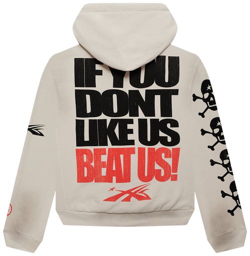Hellstar If You Dont Like Us Beat Us Hoodie 'White'