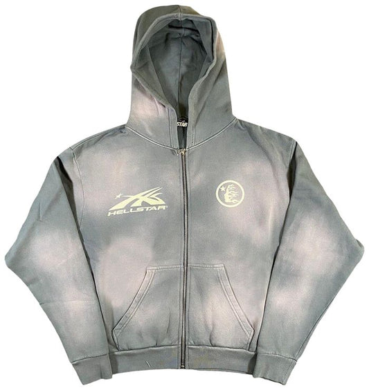 Hellstar Zip Up Sweatshirt 'Grey'