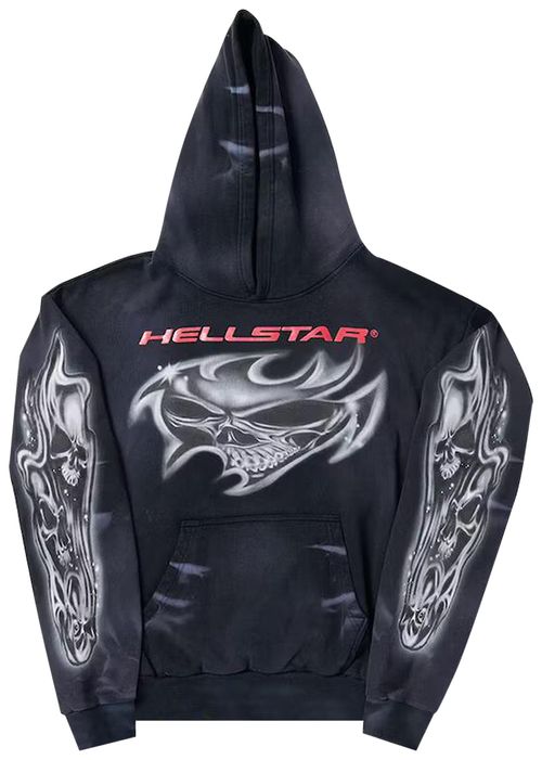 Hellstar Airbrushed Skull Hoodie 'Black'