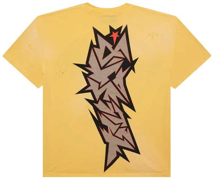 Hellstar Crack Print T-Shirt 'Yellow'
